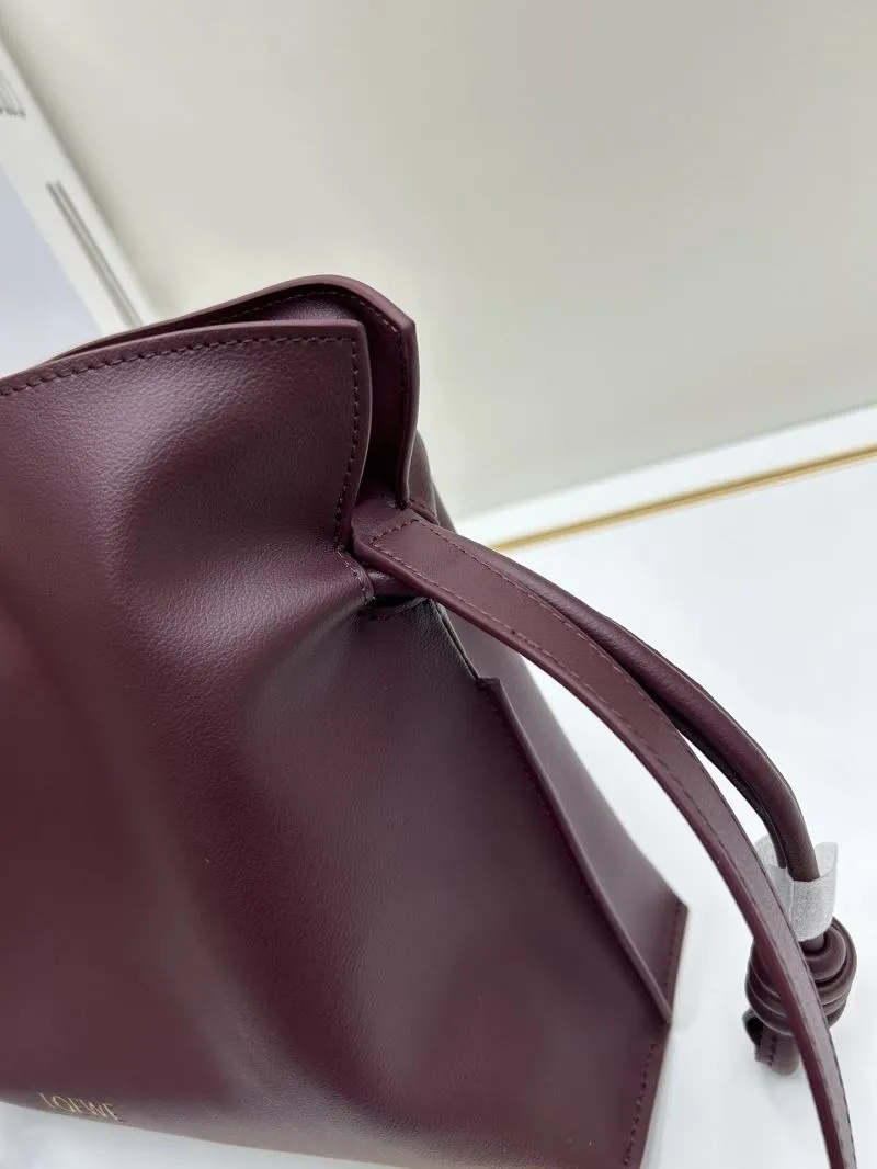 LOEWE Burgundy Leather Satchel Bag S062 - Image 6