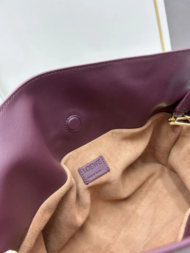 LOEWE Burgundy Leather Satchel Bag S062 - Image 8