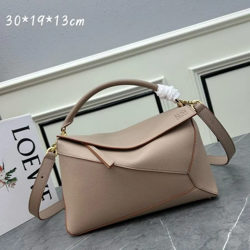 Loewe Beige Leather Puzzle Satchel Bag