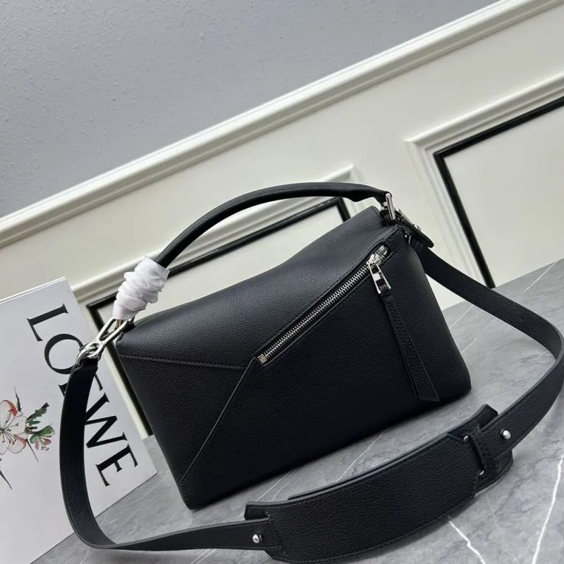 Loewe Black Leather Satchel Bag - Image 3
