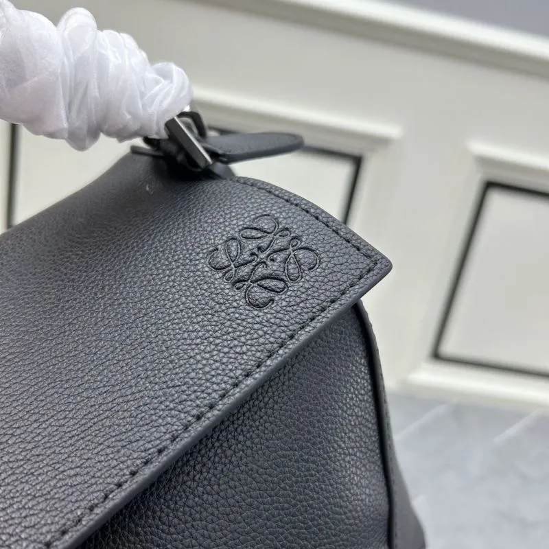 Loewe Black Leather Satchel Bag - Image 4