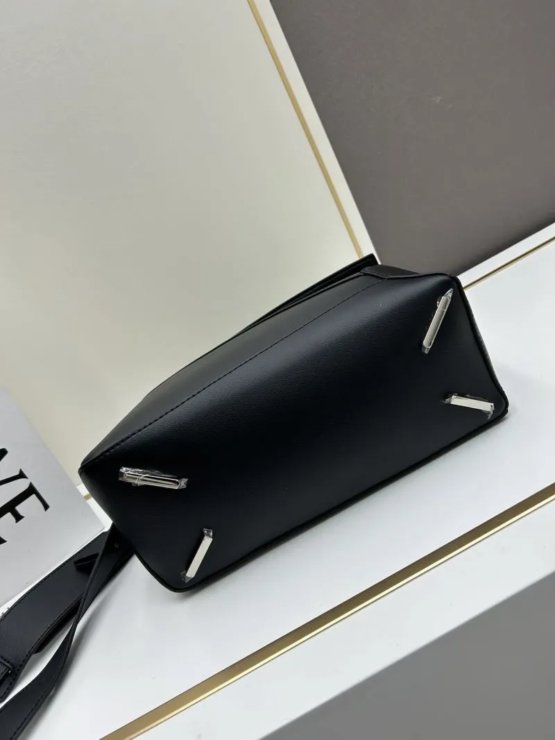 Loewe Black Leather Puzzle Satchel Bag - Image 5