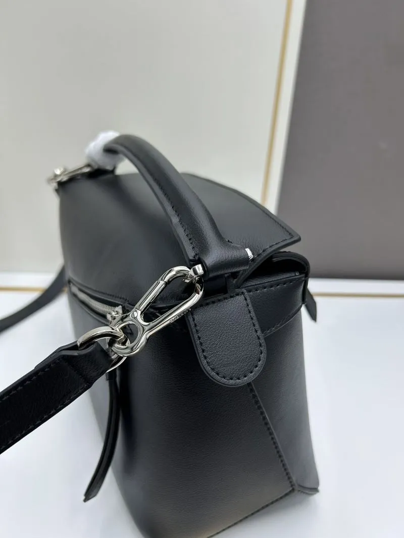 Loewe Black Leather Puzzle Satchel Bag - Image 6