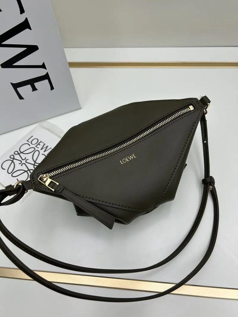 LOEWE Olive Green Crossbody Satchel Bag 060623 - Image 6