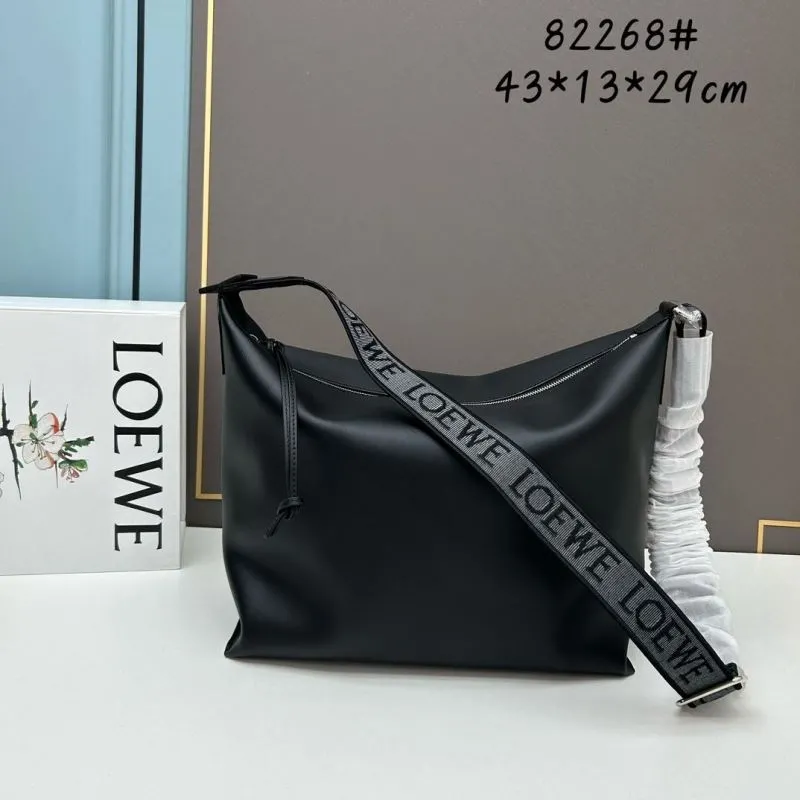 LOEWE Black Leather Satchel Bag 82268