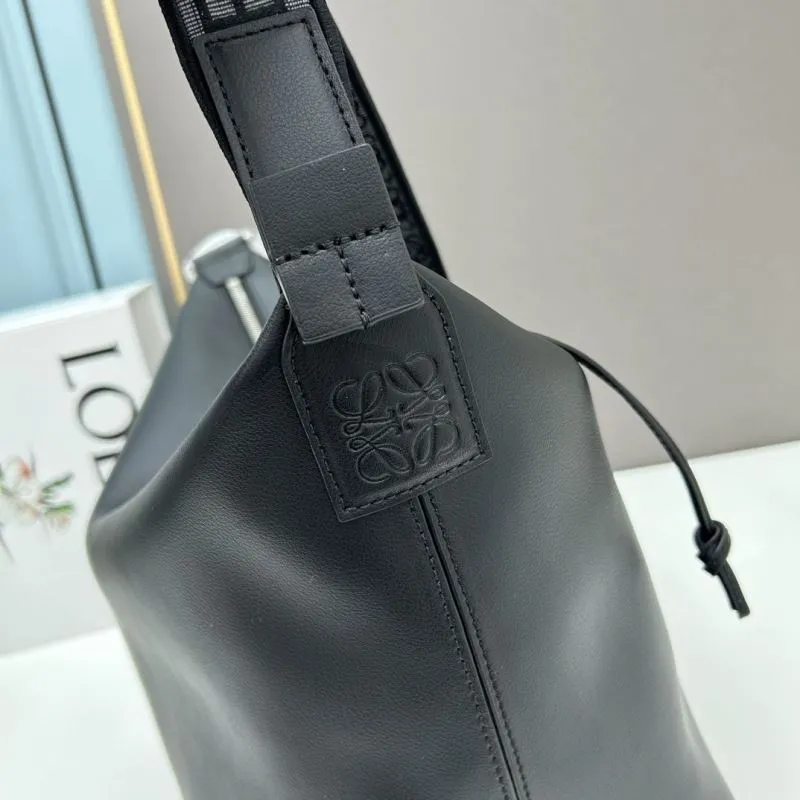 LOEWE Black Leather Satchel Bag 82268 - Image 4
