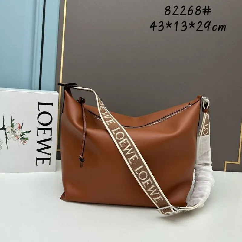 LOEWE Brown Leather Satchel Bag 82268