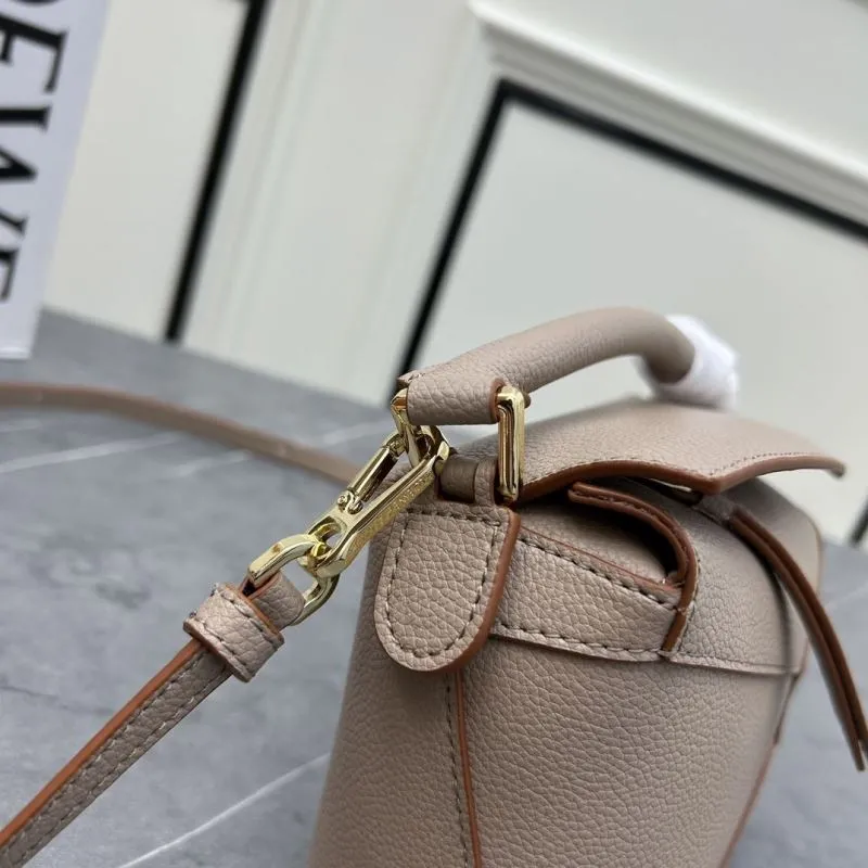 LOEWE Beige Leather Satchel Bag 878 - Image 4