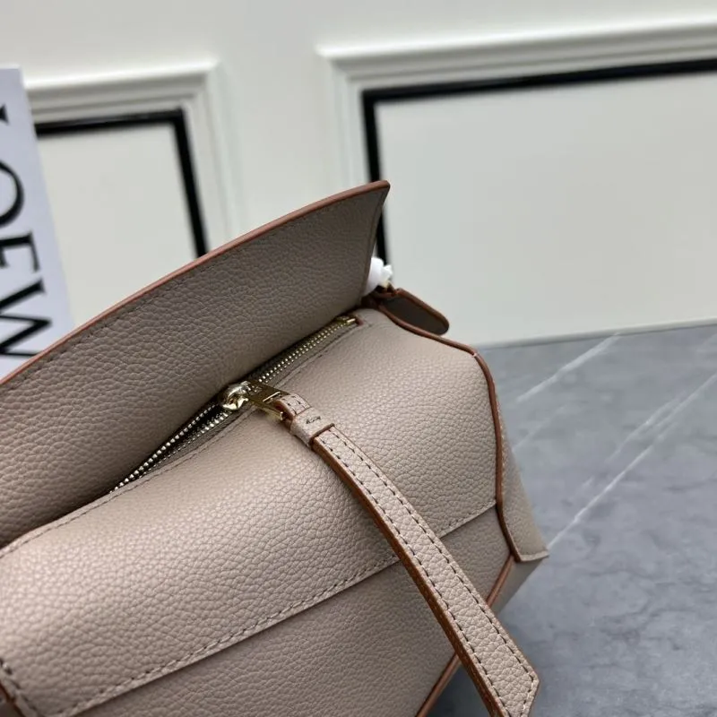 LOEWE Beige Leather Satchel Bag 878 - Image 5