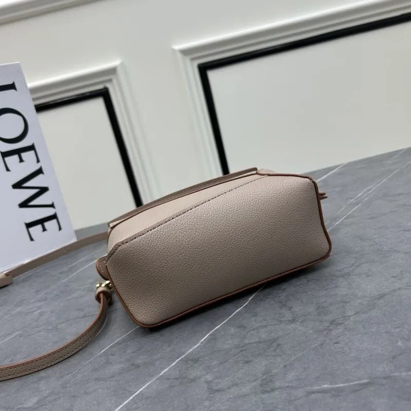 LOEWE Beige Leather Satchel Bag 878 - Image 6