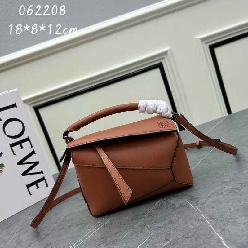 Loewe Brown Leather Satchel Bag 881