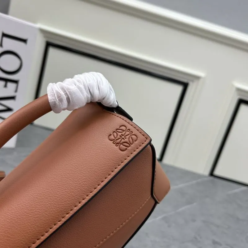 Loewe Brown Leather Satchel Bag 881 - Image 4