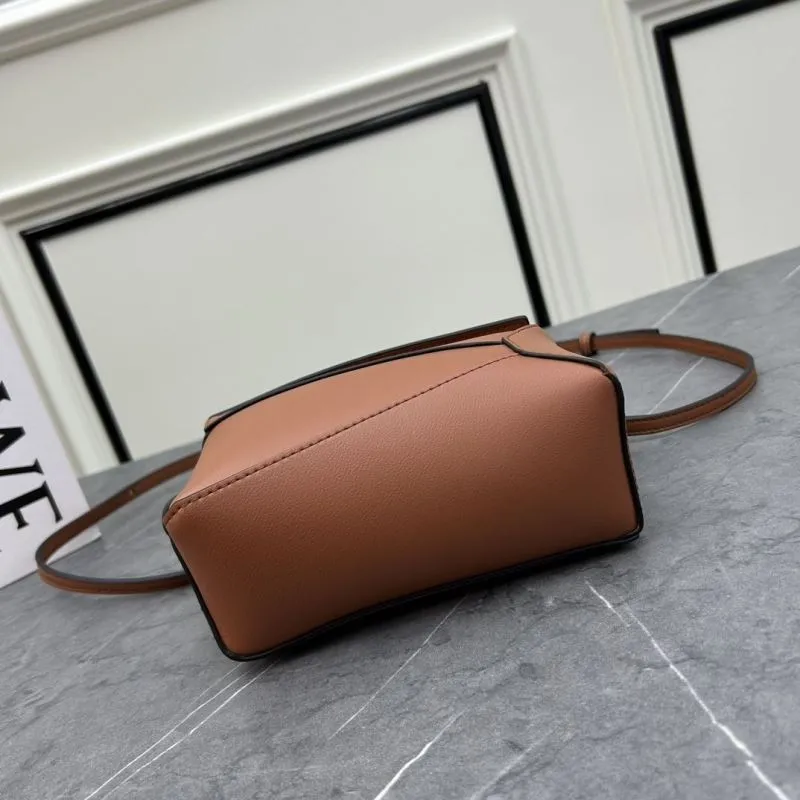 Loewe Brown Leather Satchel Bag 881 - Image 5