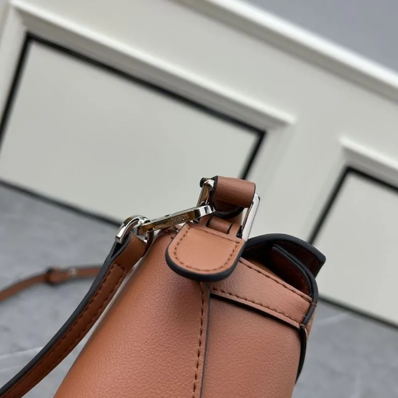Loewe Brown Leather Satchel Bag 881 - Image 6