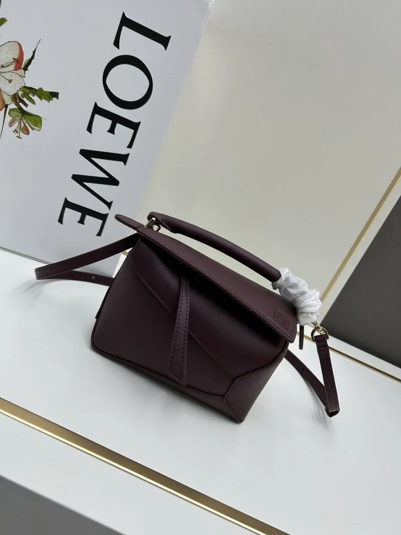 LOEWE Burgundy Satchel Bag 883