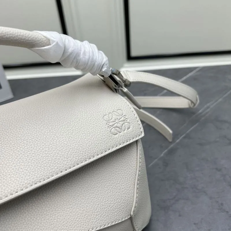LOEWE Puzzle Ivory Leather Satchel Crossbody Bag - Image 3