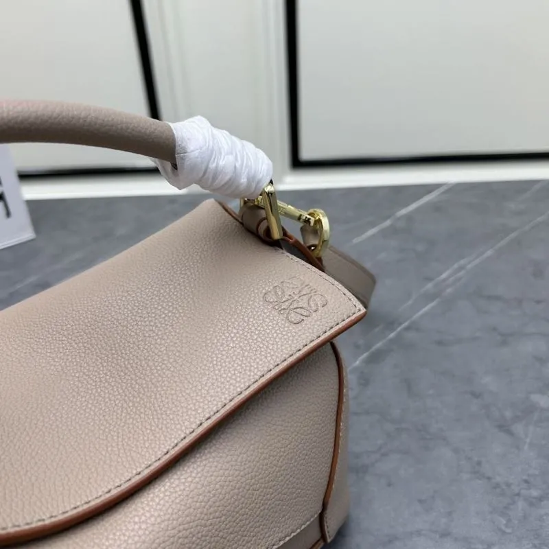 LOEWE Taupe Leather Satchel Bag 889 - Image 4