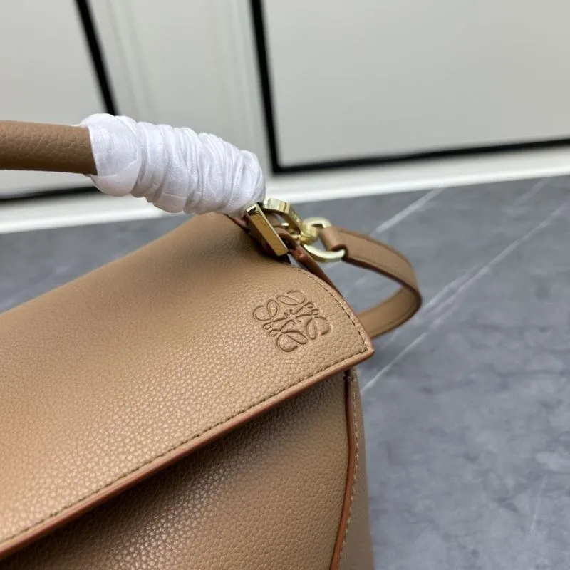 LOEWE Brown Leather Satchel Bag 062206 - Image 4