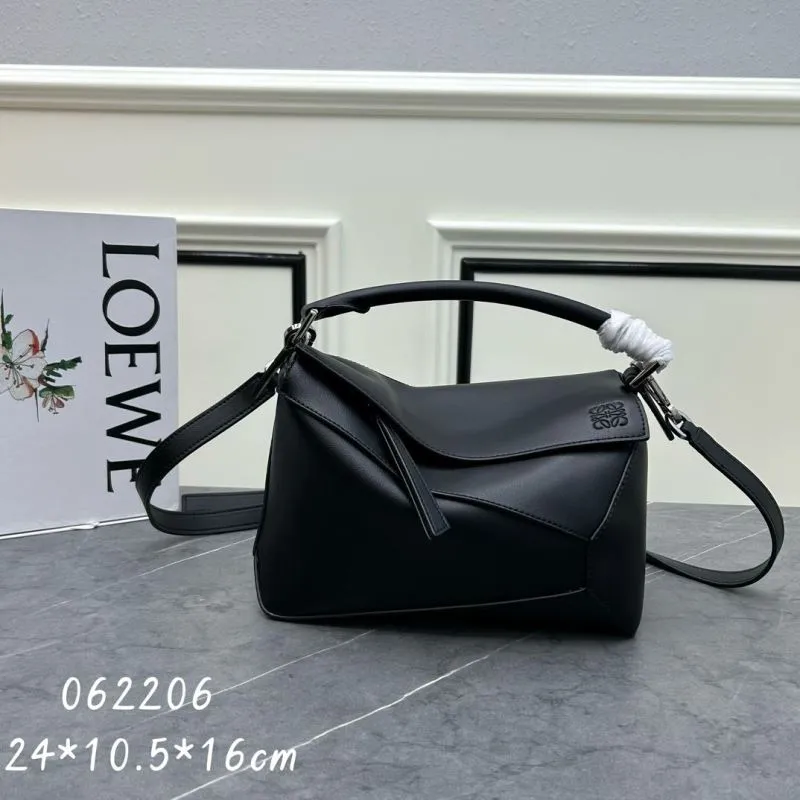 Loewe Black Leather Satchel Bag 062206