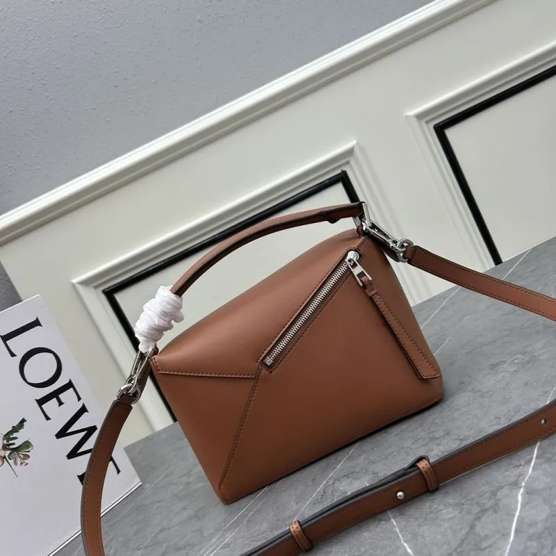 LOEWE Brown Leather Satchel Bag 062206 - Image 3