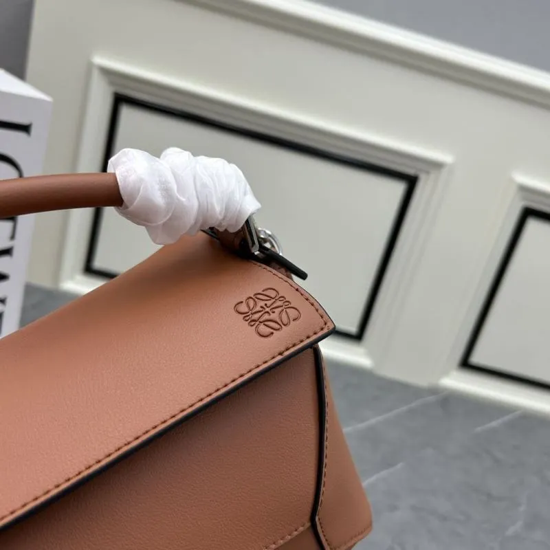 LOEWE Brown Leather Satchel Bag 062206 - Image 4