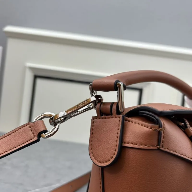 LOEWE Brown Leather Satchel Bag 062206 - Image 6