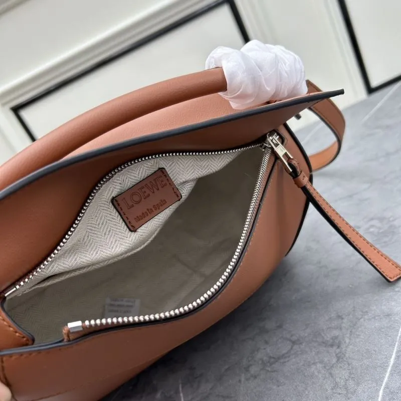 LOEWE Brown Leather Satchel Bag 062206 - Image 8
