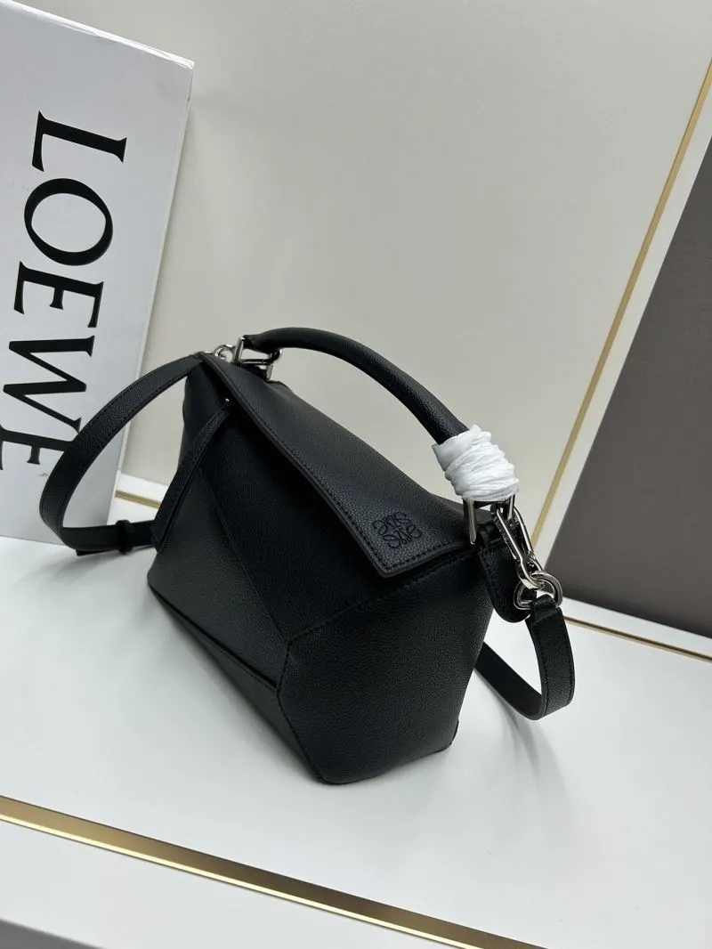 Alternative view of LOEWE Black Grained Leather Satchel Bag 24cm