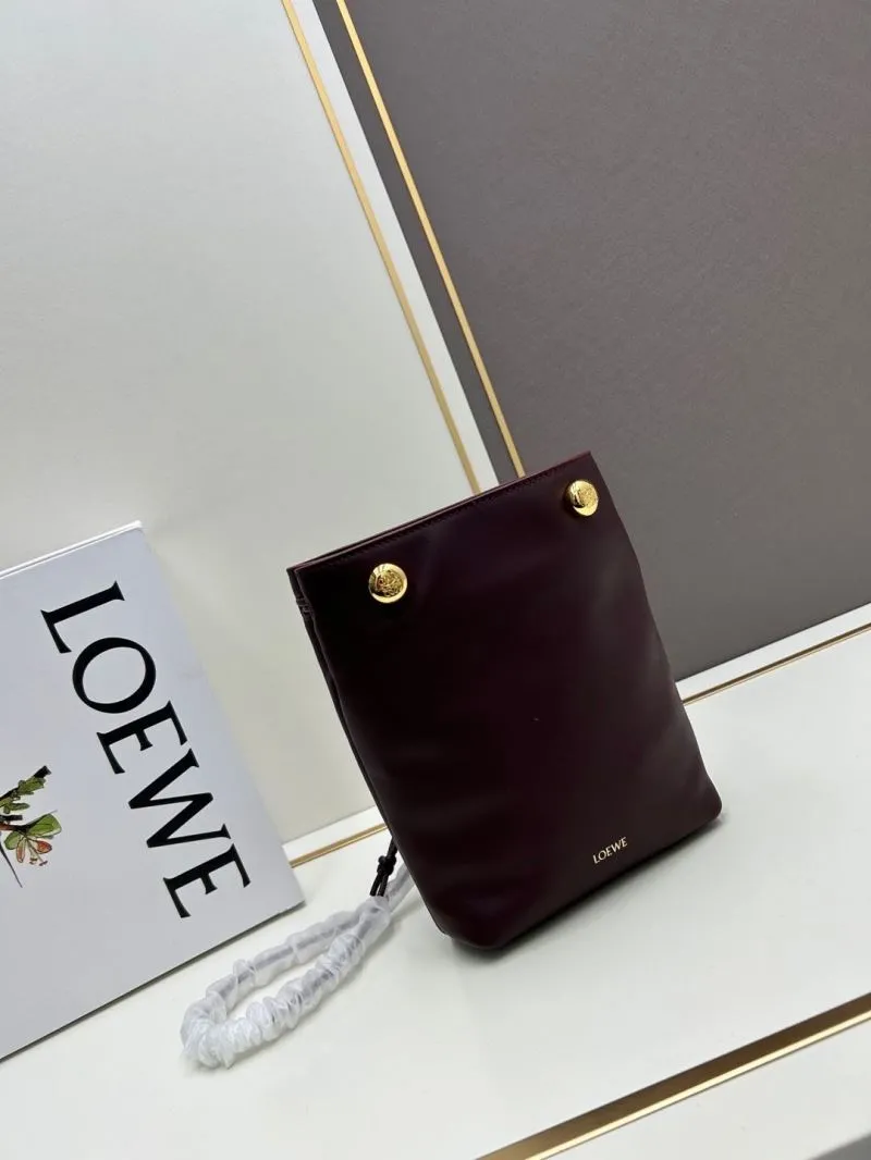 LOEWE Burgundy Bucket Bag 901