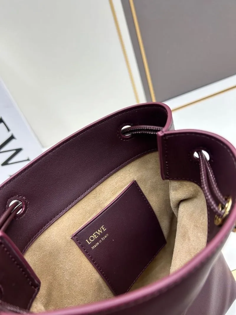 LOEWE Burgundy Bucket Bag 901 - Image 7