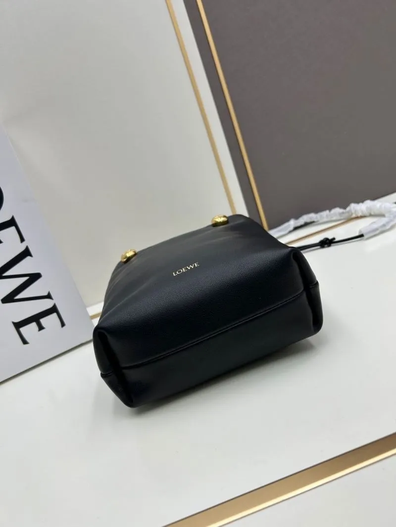 LOEWE Black Leather Bucket Bag - Image 3
