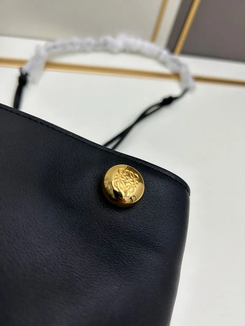 LOEWE Black Leather Bucket Bag - Image 5