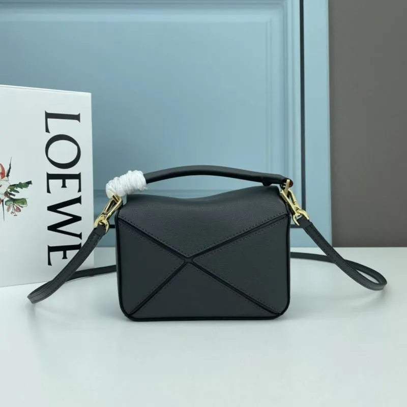 Alternative view of LOEWE Gray Leather Satchel Crossbody Bag