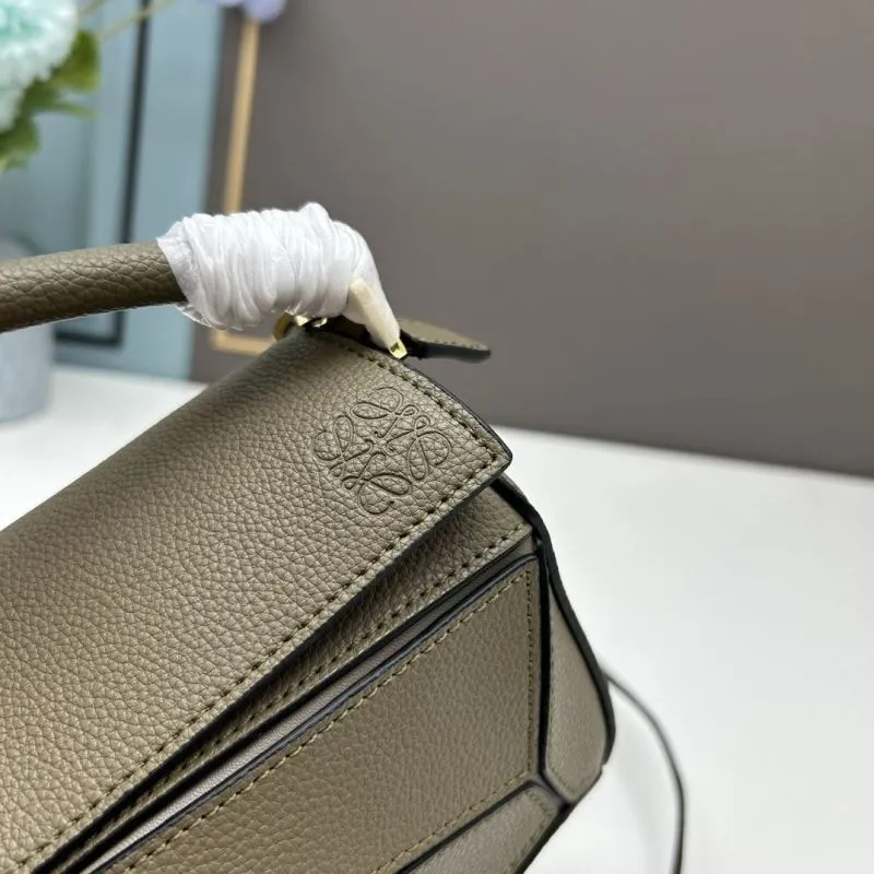 Loewe Olive Green Satchel Crossbody Bag 909 - Image 3
