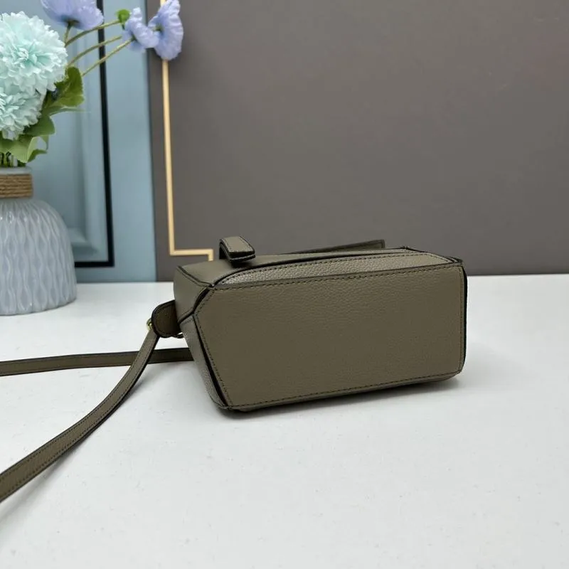 Loewe Olive Green Satchel Crossbody Bag 909 - Image 4