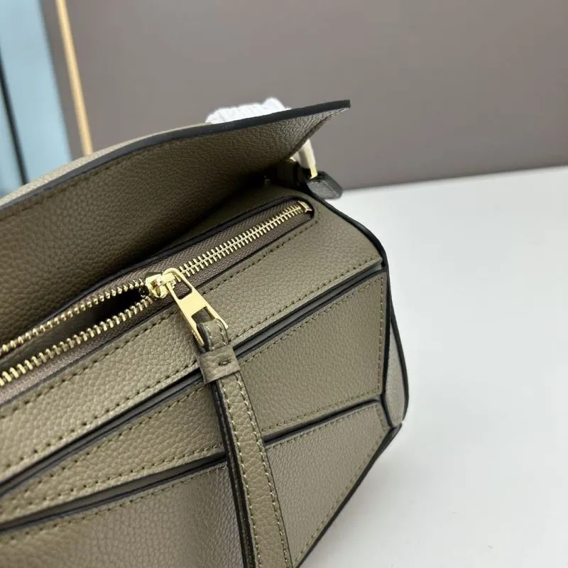 Loewe Olive Green Satchel Crossbody Bag 909 - Image 6