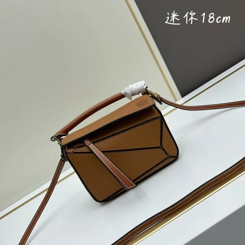 Loewe Mini 18cm Brown Satchel Bag