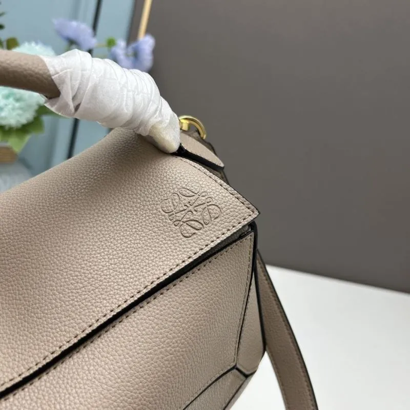 Loewe Taupe Leather Satchel Bag 918 - Image 3