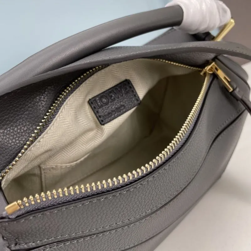 Loewe Gray Leather Satchel Bag 921 - Image 7