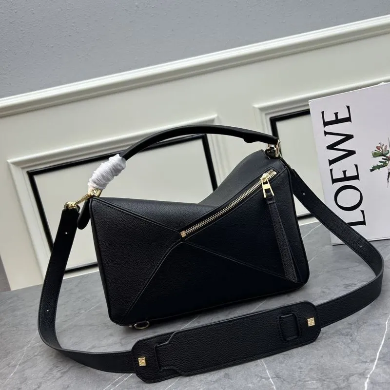 Loewe Black Leather Satchel Bag 30cm - Image 3