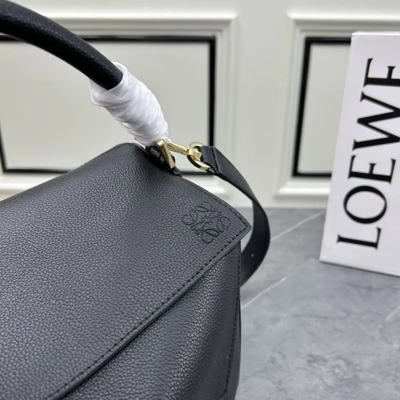 Loewe Black Leather Satchel Bag 30cm - Image 4