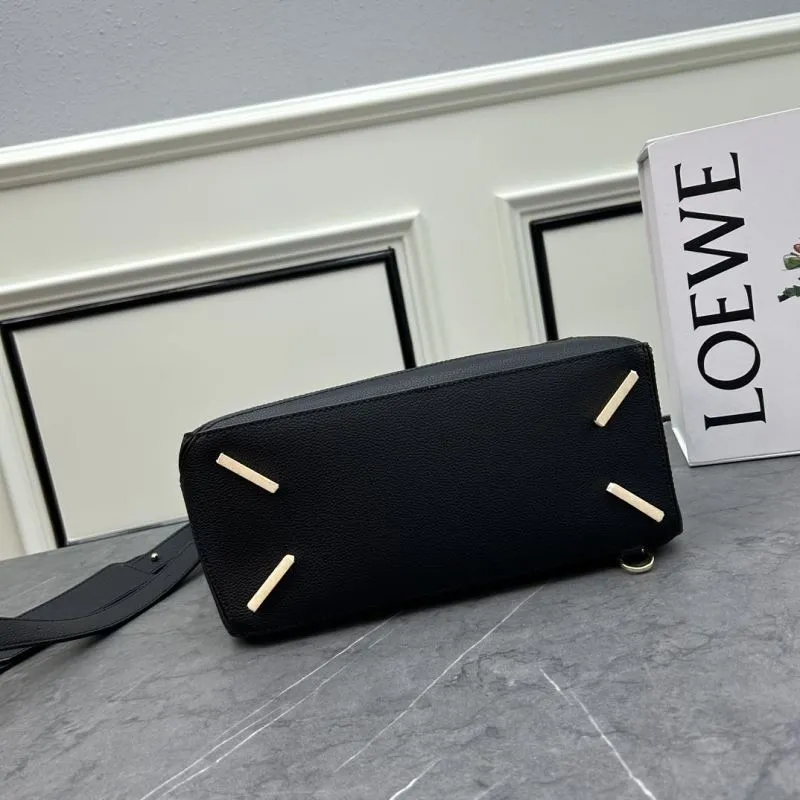 Loewe Black Leather Satchel Bag 30cm - Image 5