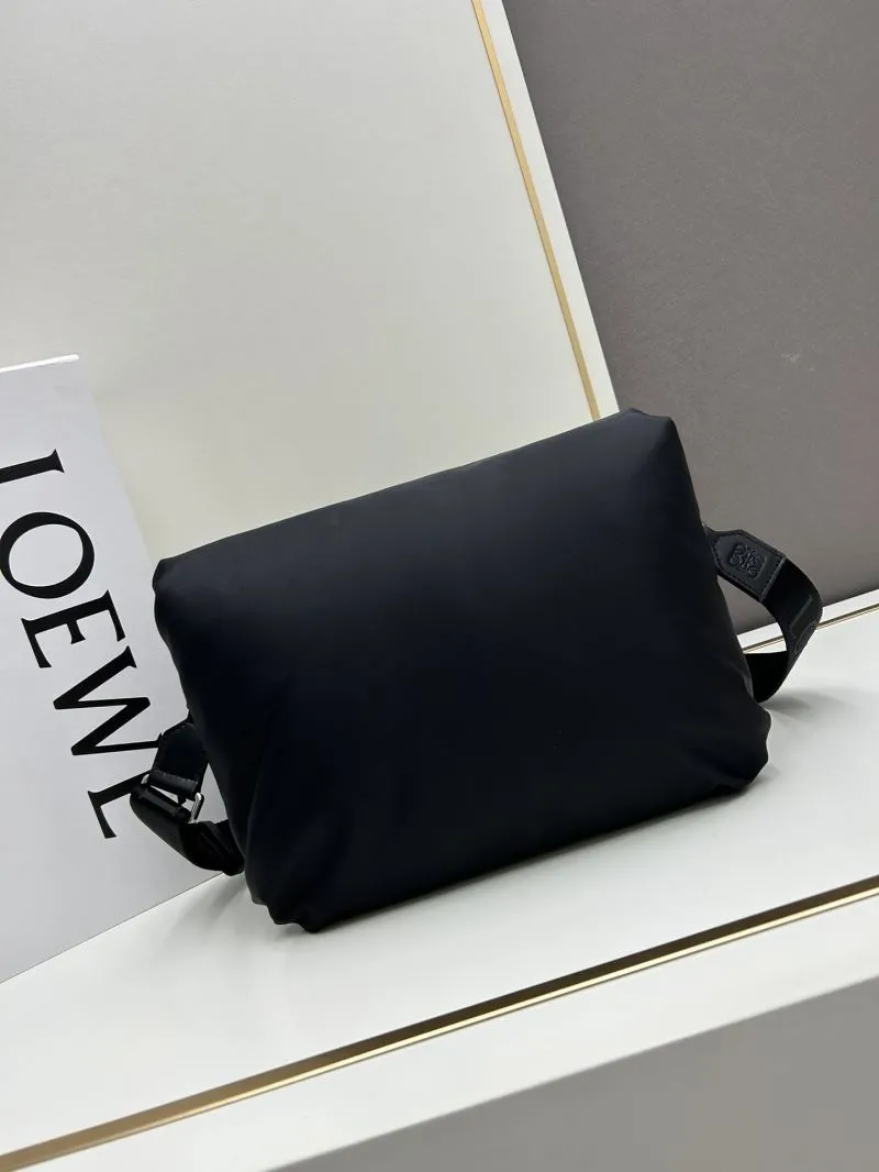 LOEWE Black Nylon Crossbody Bag 9800A 30x20x10cm - Image 3