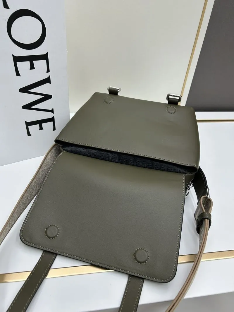 Loewe Olive Green Satchel Bag 944 - Image 5