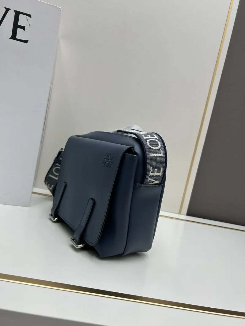 Alternative view of Loewe Navy Blue Leather Crossbody Satchel Bag