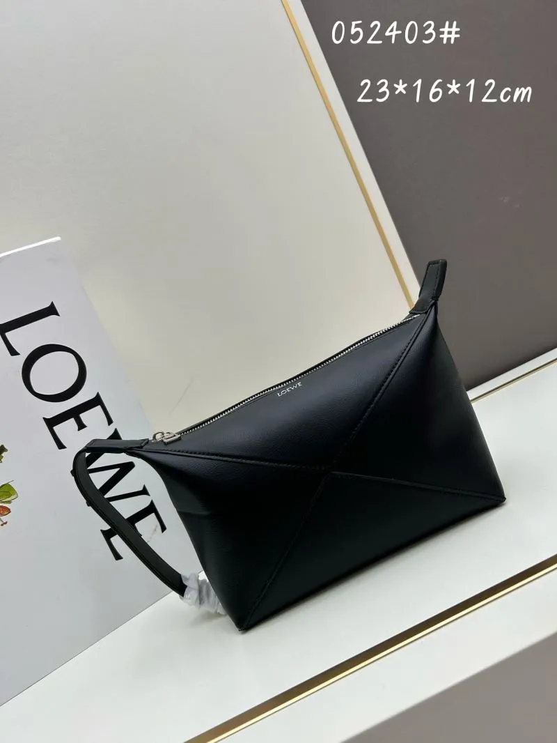 LOEWE Black Leather Satchel Bag 052403
