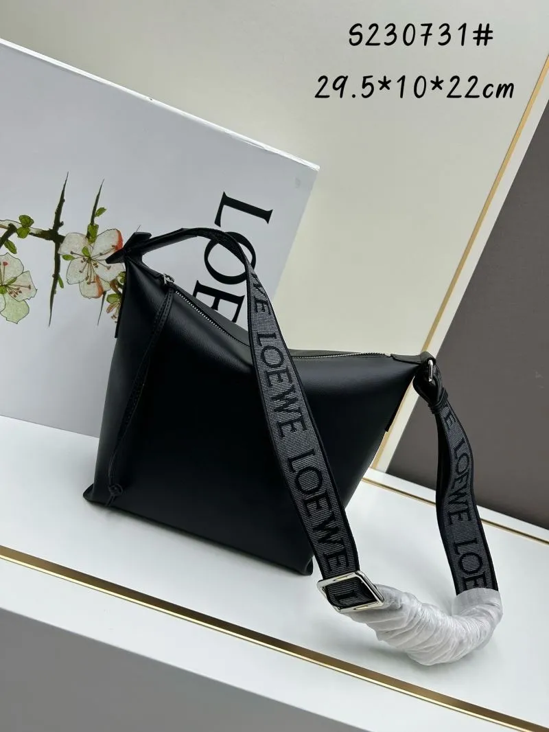 Loewe Black Leather Satchel Bag S230731
