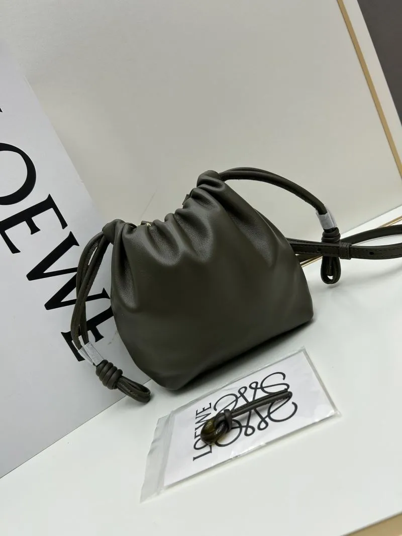 LOEWE Olive Green Bucket Crossbody Bag 062308 - Image 3