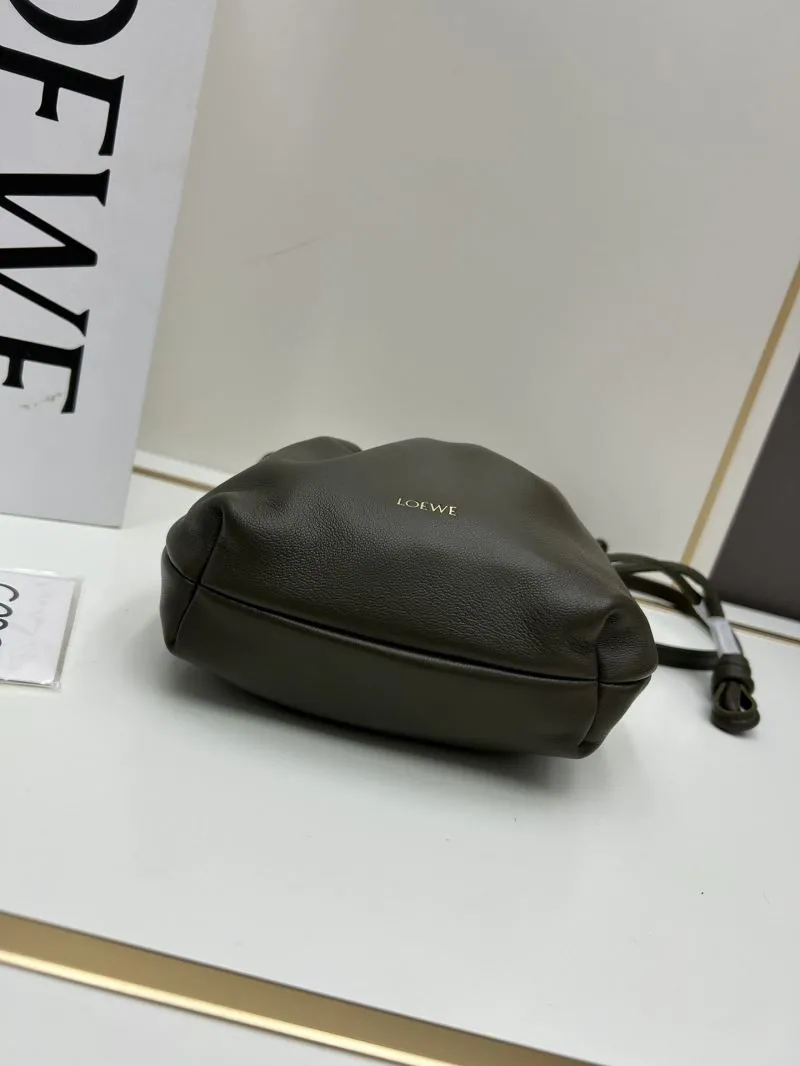 LOEWE Olive Green Bucket Crossbody Bag 062308 - Image 4