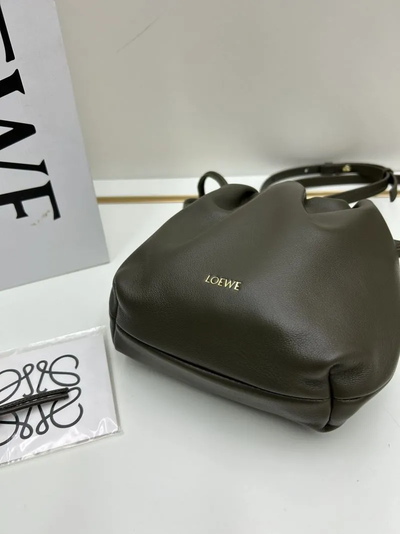 LOEWE Olive Green Bucket Crossbody Bag 062308 - Image 5